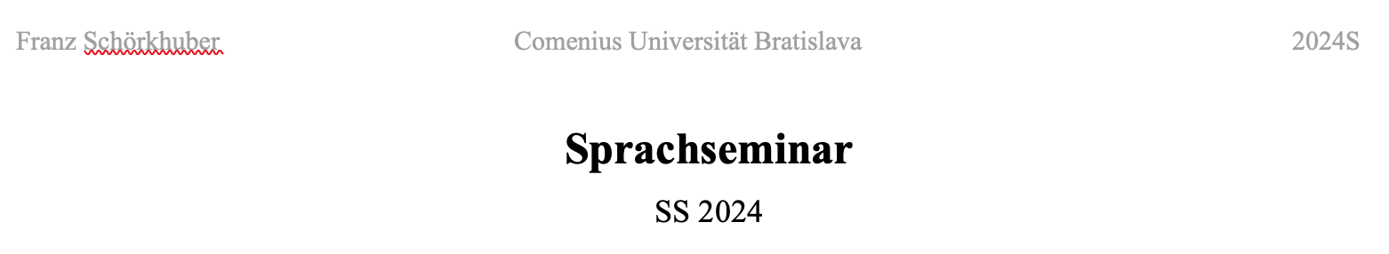 2025/2026 S Sprachseminar II / III